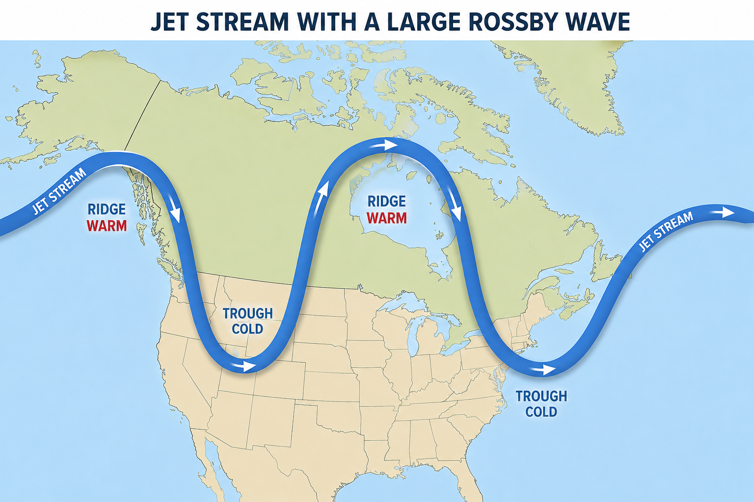 Jet Stream With Rossby Wave Amplification
