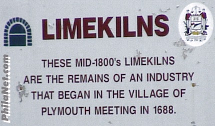 Limekiln Historical Sign in Plymouth Meeting